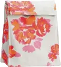  ??  ?? This Emily & Meritt Neon Roses lunch sack combines fashion forward trends in a stylish lunch tote that would appeal to any age.