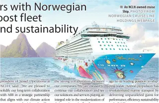  ?? PHOTO FROM NORWEGIAN CRUISE LINE HOLDINGS WEBPAGE ?? An NCLH-owned cruise Ship.