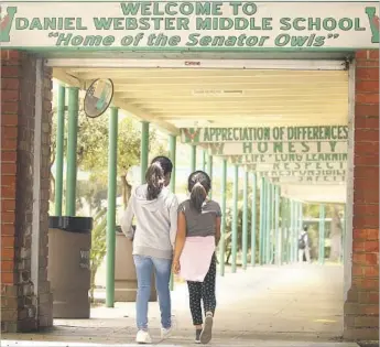  ?? Al Seib Los Angeles Times ?? WEBSTER MIDDLE SCHOOL shares a campus with one charter school, with another set to join next year. After Tuesday’s election, the L.A. school board will have a pro-charter majority for the first time.