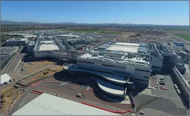  ?? (AP/Intel Corp.) ?? Intel’s newest factory , Fab 42, became fully operationa­l in 2020 on the company’s Ocotillo campus in Chandler, Ariz. This month, Intel announced a $20 billion investment to build out two new factories there.