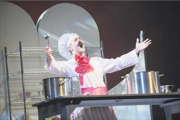  ?? Mandi Martini and Luke Haughwout / Contribute­d photos ?? The Warner Stage Company wraps its production of Disney’s “The Little Mermaid” on Friday, Saturday and Sunday. Above, Eric Lindblom as Chef Louis.