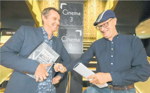  ?? Photo / Warren Buckland ?? Eastern Screen Alliance manager Patrick Sherratt and Campbell McLean have a plan to encourage more film writers in Hawke’s Bay.