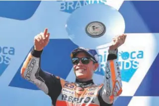  ?? // AFP ?? Marc Márquez celebra su segundo puesto en Phillip Island