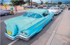  ?? EDDIE MOORE/JOURNAL ?? Classic Chevys were part of the first annual Española Lowrider Show in July 2017. Last week, the Española City Council officially declared the city the “Lowrider Capitol of the World.”
