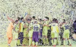  ?? AFP ?? El Villarreal celebra su victoria en la Europa League