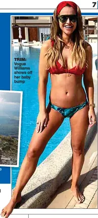  ??  ?? trim: Vogue Williams shows off her baby bump