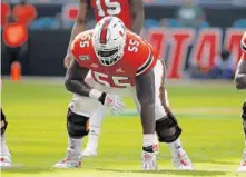  ?? WILFREDO LEE /AP ?? Miami offensive lineman Navaughn Donaldson will bring even more experience to a veteran-laden unit.