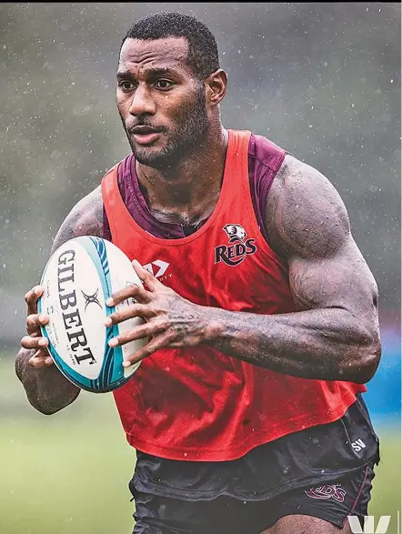 ?? Photo: Reds ?? Suliasi Vunivalu trains with the Reds for tonight’s clash against Moana Pasifika.