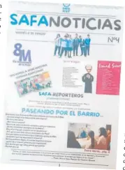  ?? ?? La portada del cuarto número que publicó ‘SAFA Noticias’.