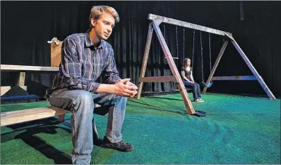  ?? SUBMITTED PHOTO/HIGHLAND ARTS THEATRE ?? Actor, director and playwright, Jonathan Lewis, seen here with Bhreah MacNeil in the Highland Arts Theatre production of “Mature Young Adults,” offers an original one-act play, “I Know I Love Him” on Thursday, March 22, during the 2018 Elizabeth...