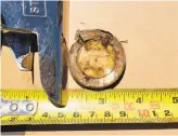  ?? U.S. Navy ?? A radioactiv­e deck marker was found on Parcel A at the San Francisco Shipyard project.