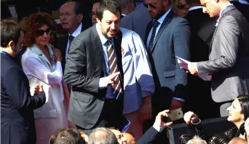  ??  ?? Salvini arrives at the Republic Day military parade in Rome. — Reuters photo