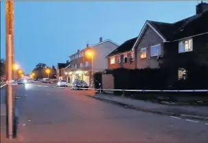  ??  ?? CORDONED OFF: Moorfield Road, after the attack took place Photo: Val Harvey