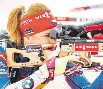  ?? Foto: Petr Slavík, Český biatlon ?? To byl závěr! Gabriela Koukalová potvrdila v Oslu druhé místo v celkovém pořadí SP a získala malé glóby za sprint a hromadné závody.