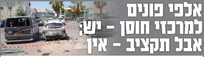  ?? ?? זירת נפילת רקטות קסאם בשדרות צילום: דודו גרינשפן