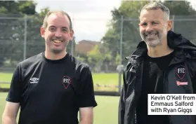  ??  ?? Kevin O’Kell from Emmaus Salford with Ryan Giggs