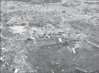  ??  ?? An aerial view of devastatio­n after hurricane Dorian hit the Abaco Islands in the Bahamas, September 3, 2019, in this still image from video obtained via social media. Terran Knowles/Our News Bahamas/via REUTERS