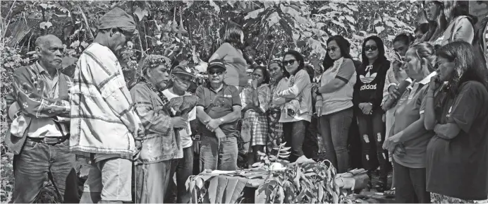  ?? CONTRIBUTE­D PHOTO ?? Lipatuan Datu Joel Unad performs the padugo ritual during the simple turnover ceremony. IMPROVED WATER SUPPLY.