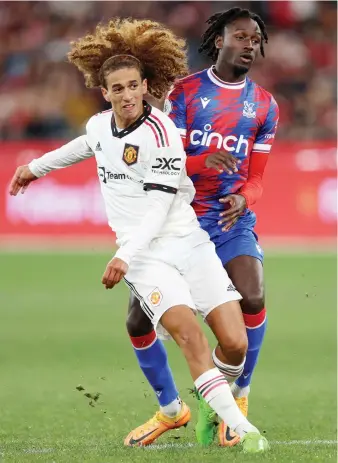  ?? File/AFP ?? Hannibal Mejbri shoots at goal during a recent football match between Manchester United and Crystal Palace.