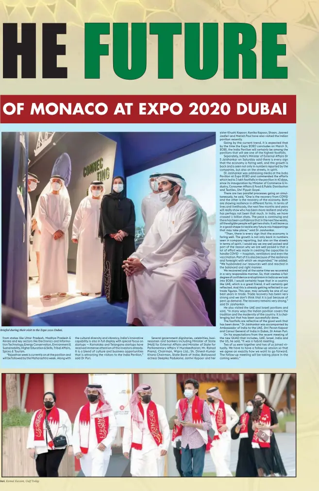  ?? Kamal Kassim, Gulf Today ?? briefed during their visit to the Expo 2020 Dubai. bai.