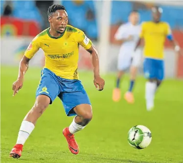  ?? Picture: LEFTY SHIVAMBU/GALLO IMAGES ?? LOSING’S NOT AN OPTION: Mamelodi Sundowns’ Sibusiso Vilakazi is determined that his club will fight off all opposition and win the Caf Champions League