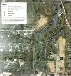  ??  ?? Baker Hayes Park bicycle trail concept map was approved by the City Council in 2018.