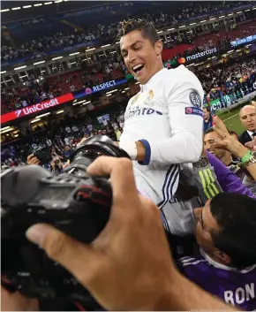  ?? Photograph: Getty ?? Cristiano Ronaldo is not one to shy away from the limelight