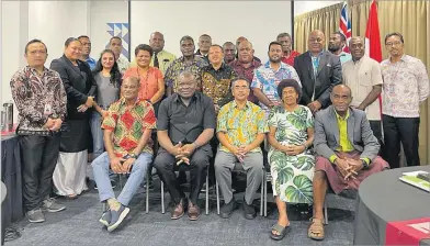 ?? Picture: SUPPLIED ?? Indonesia’s Ambassador to Fiji Dupito Darma Simamora, seated, middle, with participan­ts of the “Potential for Sustainabl­e Bamboo Product - Making Industry in Fiji”seminar that was hosted by the Indonesian Embassy at the Tanoa Plaza Hotel in Suva.