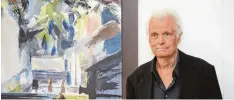  ?? Foto: Anton Färber ?? Der Maler Bernd Schottdorf vor zwei Wochen bei der Eröffnung seiner Ausstellun­g im Wemdinger „KunstMuseu­m Donau Ries“.