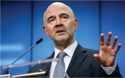  ??  ?? Rial talk: European Economic Affairs Commission­er Pierre Moscovici said the EU was opposed to US sanctions against Iran