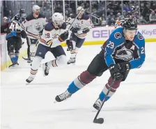  ??  ?? Colorado’s Nathan MacKinnon, the Avalanche’s only all-star, is the captain of the Central Division team that features four member of the host St. Louis Blues.