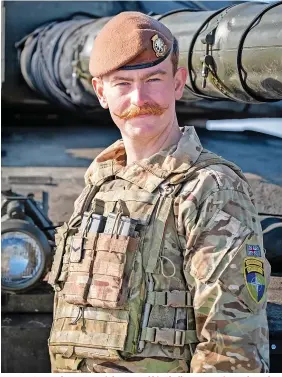  ?? Spr Seaman ?? Lance Corporal George Dwight, 27, and his Challenger 2 Main Battle Tank crew made the historic benchmark whilst serving in Estonia