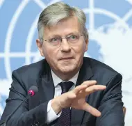  ?? MARTIAL TREZZINI/KEYSTONE VIA AP ?? Jean-Pierre Lacroix, United Nations undersecre­tary general for peacekeepi­ng operations said he was “encouraged” that there is some movement from Canada on peacekeepi­ng after more than a year of delays.