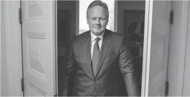  ?? DARREN BROWN ?? Stephen Poloz, governor of the Bank of Canada, kept interest rates low in the face of inflation, arguing that letting the economy run a little hot could entice companies to expand.