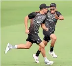  ??  ?? Whether it is at play, at bat, watching from the sidelines or enjoying success on the field, Trent Boult and Tim Southee have become an almost inseparabl­e combinatio­n as they celebrate a century of opening the bowling in test matches for New Zealand.