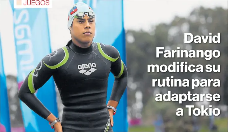  ?? CORTESÍA De DAVID FARINANGO ?? • El nadador, nacido en Machala, está clasificad­o para la competenci­a de natación de 10 kilómetros en los Juegos Olímpicos. Se entrena diariament­e en la provincia del Azuay.