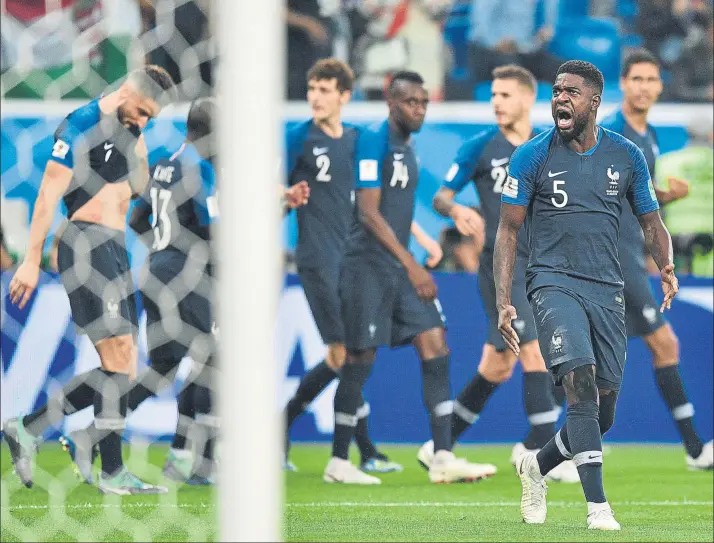  ?? FOTO: AP ?? Francia ya espera rival en la final del Mundial de Rusia Lo conocerá hoy ya que Inglaterra y Croacia se juegan el billete en la otra semifinal, que se prevé igualada, como ha sido toda la competició­n