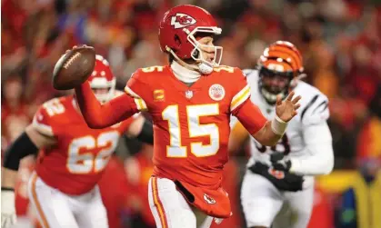  ?? Today Sports ?? Patrick Mahomes, above, and the Kansas City Chiefs face the Philadelph­ia Eagles in the Super Bowl on Sunday. Photograph: Jay Biggerstaf­f/USA