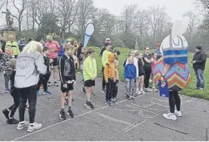  ?? ?? The Easter Bunny saw more than 50 children run in Sunday’s Halifax Junior parkrun.
