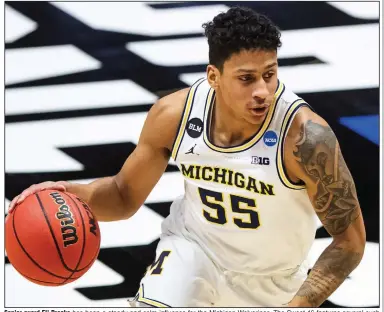  ?? (AP/Robert Franklin) ?? Senior guard Eli Brooks has been a steady and calm influence for the Michigan Wolverines. The Sweet 16 features several such players this weekend.