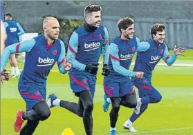  ?? FOTO: FCB ?? Piqué y Sergi Roberto recibieron el alta médica el pasado fin de semana