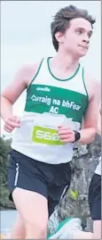  ?? ?? Brian Hawkins, racing to 1st placed junior at the Midleton 5 mile.