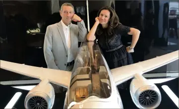  ?? (Photo Caroline Tourrier/ Boeing Business Jet) ?? Greg Laxton et Daniela Boutsen, une collaborat­ion qui aboutit à ce palace volant de  m, lauréat du trophée Internatio­nal Yacht and Aviation Award  dans la catégorie Design et aménagemen­t intérieur.