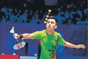  ?? ?? Lakshya Sen makes a return against Denmark's Viktor Axelsen during the men's final at the All England Open on Sunday.