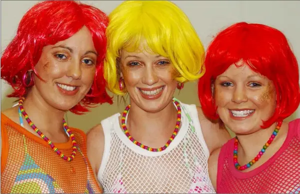  ??  ?? February 2003 - Jennifer Myles (Left) Gemma Maguire and Karen Doherty at the St. Vincent’s/Hair Shop Fashion Show held in the Fairways Hotel.