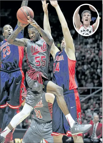  ??  ?? GETTY IMAGES Raptors’ Delon Wright and Jakob Poeltl (inset) have been coming into their own this season.