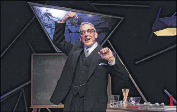  ?? BREEANNE CLOWDUS / CONTRIBUTE­D ?? Seen here in the title role of “R. Buckminste­r Fuller: The History (and Mystery) of the Universe,” Tom Key is the artistic director of the Theatrical Outfit. His theater company announced a $100,000 gift from the Arthur M. Blank Foundation.