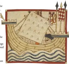  ??  ?? A 14th-century depiction of the ship of anut, the Danish king of cngland who for years stood between the aonfessor and the throne Dane in the way