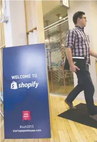  ?? KEVIN VAN PAASSEN / BLOOMBERG FILES ?? Shopify has ventured into a point of sale system for retailers that merges online and regular retail business.
