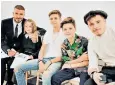  ??  ?? David Beckham with children Harper, Romeo, Cruz and Brooklyn at the show